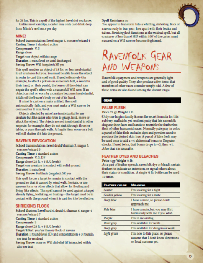 Advanced Races 5: Ravenfolk (PDF) - Kobold Press Store