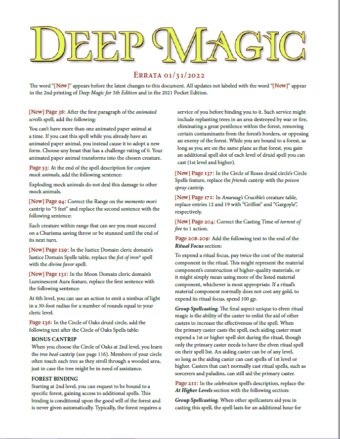 Kobold Press 5E Deep Magic