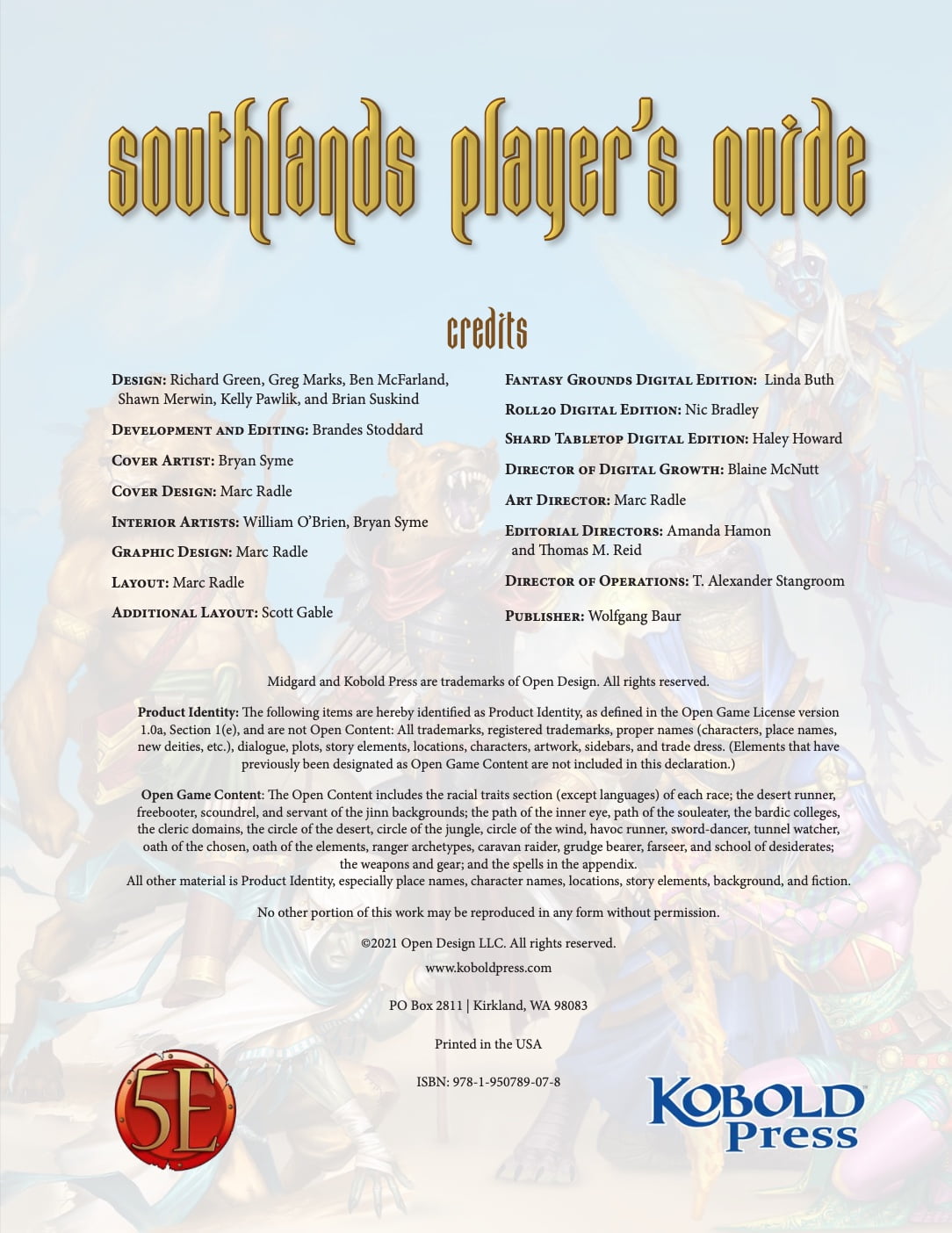Southlands Heroes for 5th Edition - Kobold Press, Midgard Campaign, 5th  Edition
