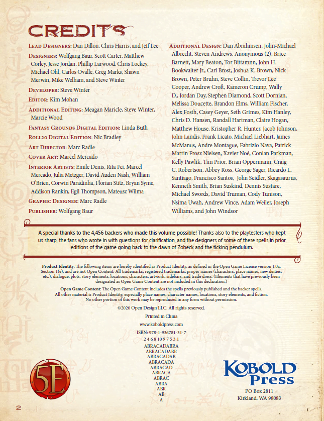  Paizo Kobold Press Deep Magic Pocket Edition for 5th