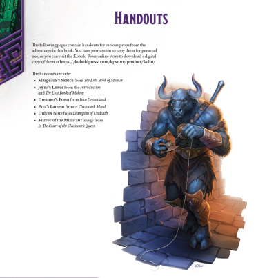 Labyrinth Adventures PDF Handouts