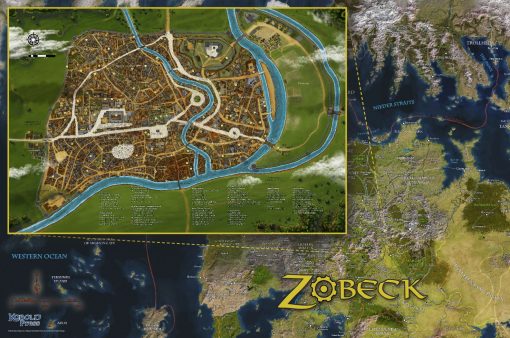 Midgard and Zobeck Poster Map (Folded Flat) by Anna Meyer and Alyssa Faden (Non-Mint) - Image 2