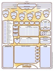 Southlands Character Sheet (5th Edition) (PDF) - Kobold Press Store