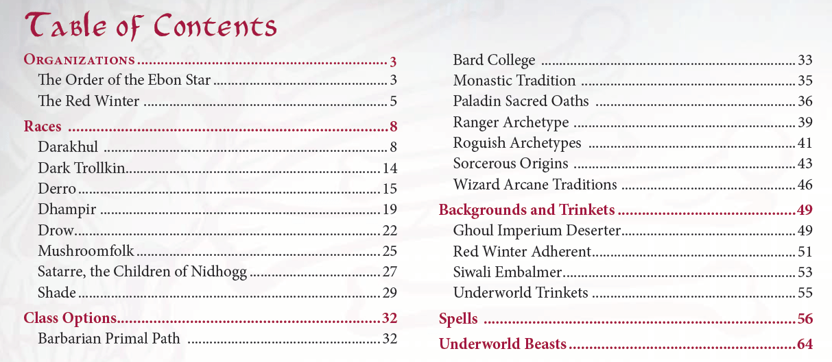 Underworld Player's Guide (Kobold Press: 5e)