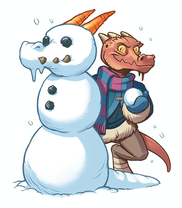 Winter Jiro with snowman