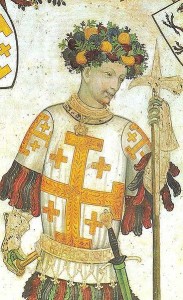 Godfrey of Bouillon, holding a pollaxe