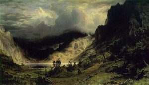 1866, Bierstadt, Storm in the Rocky Mountains