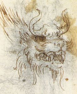 Leonardo da Vinci, Detail from a Study of a Dragon Costume