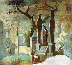 Landscape featuring the sarcophagus of Horus the Child (Harpocrates)