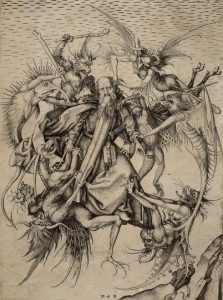 "St. Anthony plagued by demons" by Martin Schongauer