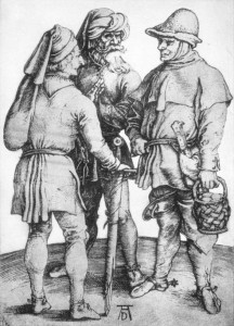 Three Peasants in Conversation by Albrecht Durer