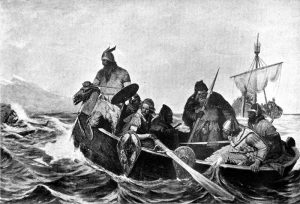 Norsemen landing in Iceland, by Oscar Wergeland (1909).