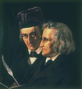 Artist: Elisabeth Jerichau-Baumann; Title: Doppelporträt der Brüder Jacob und Wilhelm Grimm / Die Brüder Grimm