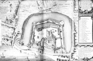 1821 engraving from John Bayley, The Histories and Antiquities of the Tower of London with Biographical Anecdotes of Royal and Distinguished Persons. London: T. Cadell, 1821.