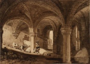 The Crypt of Kirkstall Abbey - Joseph Mallord William Turner - circa 1806-1807