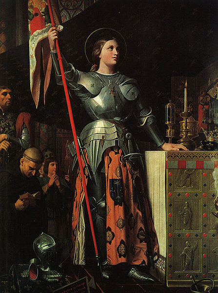 Joan at the coronation of Charles VII, by Jean Auguste Dominique Ingres in 1854
