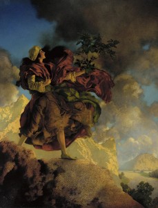 Princess Parizade Bringing Home the Singing Tree: Maxfield Parrish