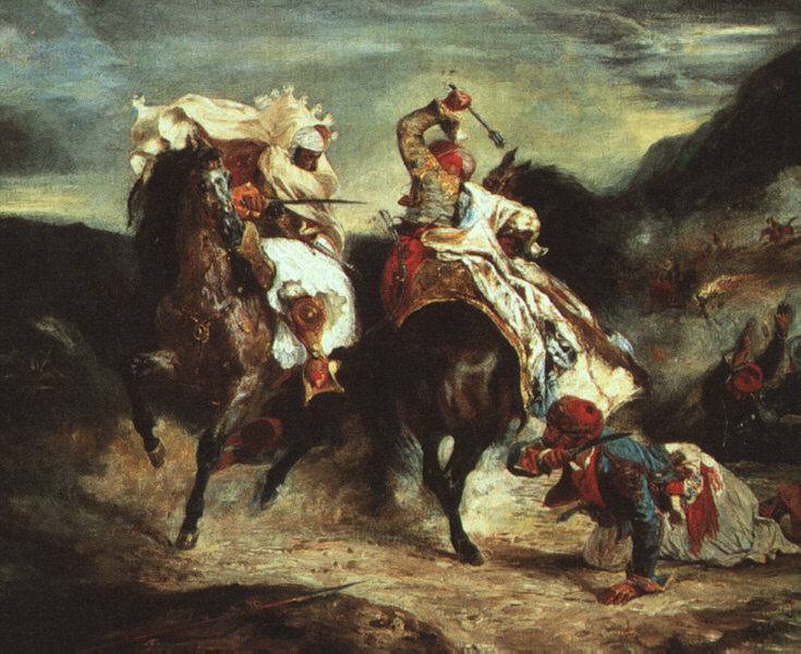Combat of Giaour and Hassan 1826 (80 Kb); Oil on canvas; Art Institute of Chicago; Eugène Delacroix