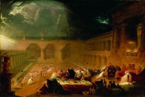 "Belshazzar's Feast Martin" by Artist John Martin - http://www.nytimes.com/2011/10/01/arts/01iht-melikian01.html?pagewanted=all. Licensed under Public Domain via Wikimedia Commons - http://commons.wikimedia.org/wiki/File:Belshazzar%27s_Feast_Martin.jpg#/media/File:Belshazzar%27s_Feast_Martin.jpg