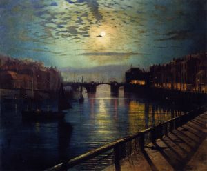 Whitby Harbor by Moonlight - John Atkinson Grimshaw