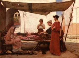 John William Waterhouse - A Grecian Flower Market