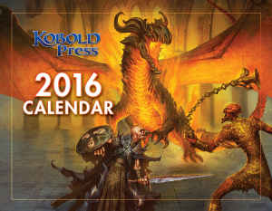2016 Kobold Press Calendar