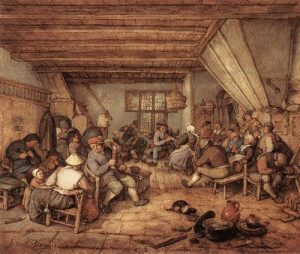 Adriaen van Ostade - Feasting Peasants in a Tavern